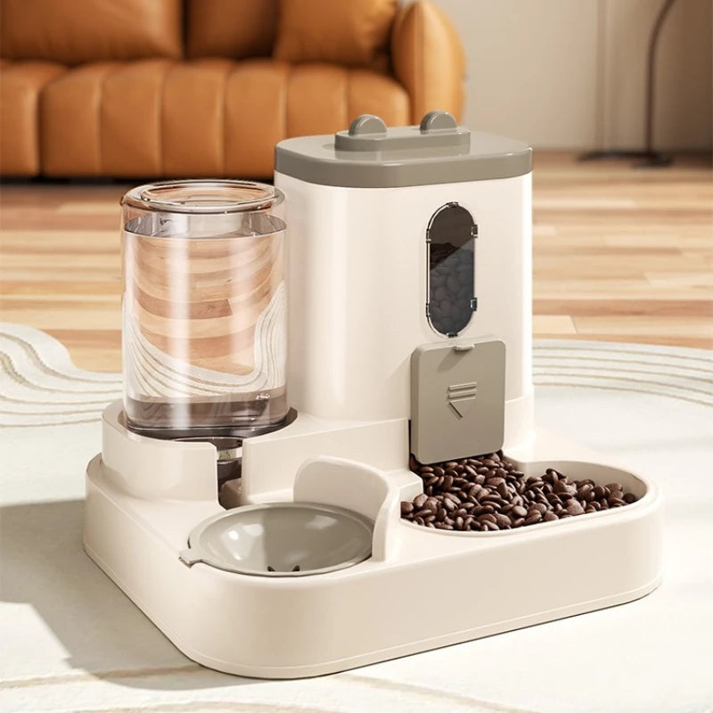 Automatic pet food and water dispenser