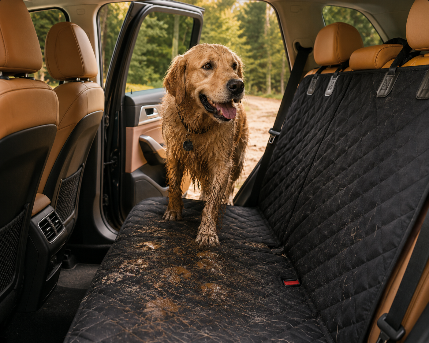 dog entering in the car
